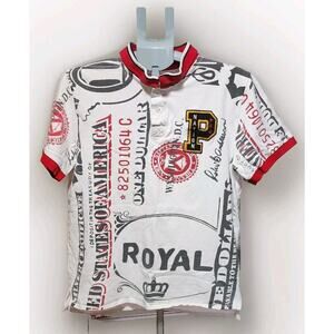 Parish Nation Health Wealth And Wisdom Boys Large Y2K Shirt USA Royal One Dollar